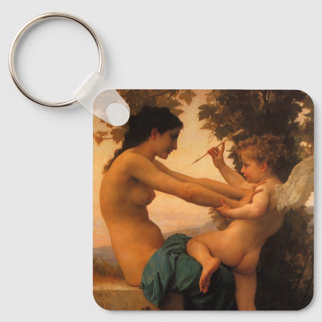 Chaveiro Moça se defendendo de Cupido de Bouguereau (Frente)
