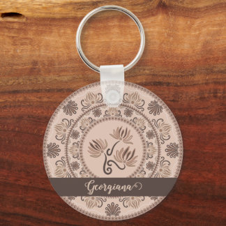 Chaveiro Mocha Rococo de Revival Personalizado Dot Mandala