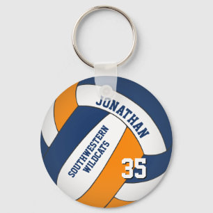 Chaveiro moço laranja azul nome w equipe cores voleibol