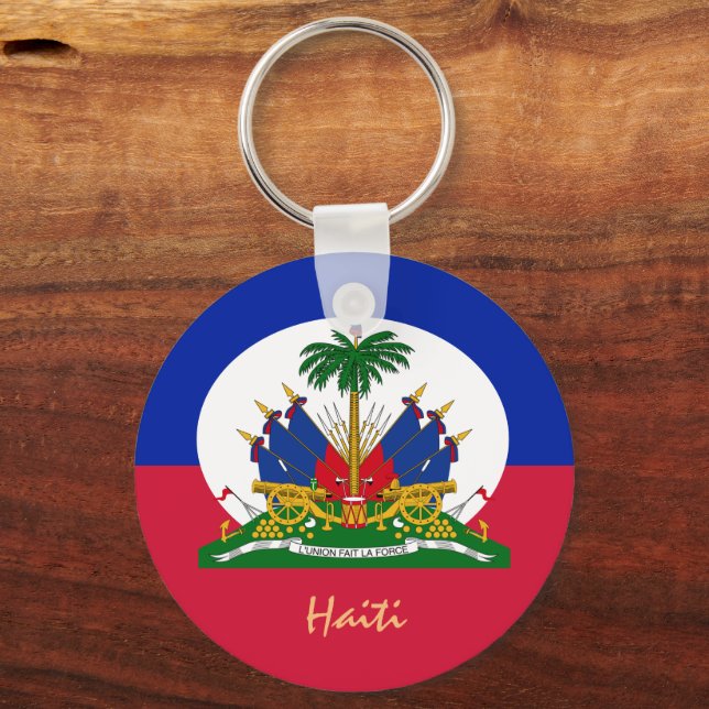 Chaveiro Moda Haitiana Flag & Haiti, viagem / esportes (Frente)