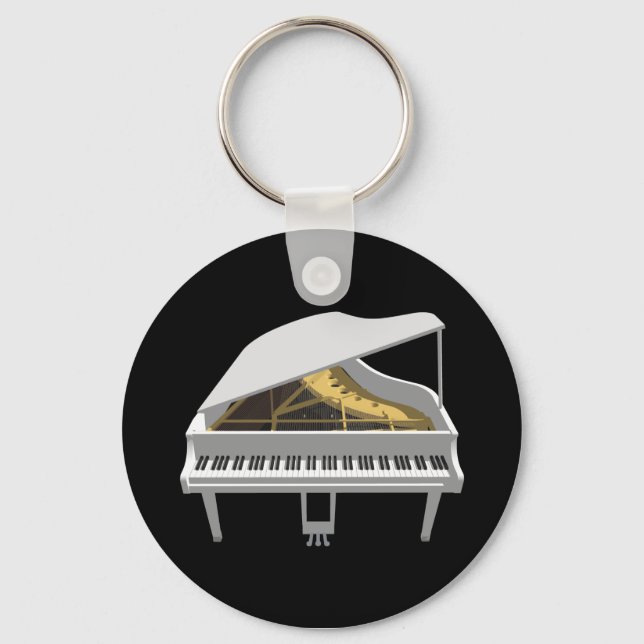 Chaveiro Modelo 3D: Piano de Cauda Branco: (Frente)