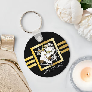 Chaveiro Modelo conhecido moderno feminino do ouro preto do