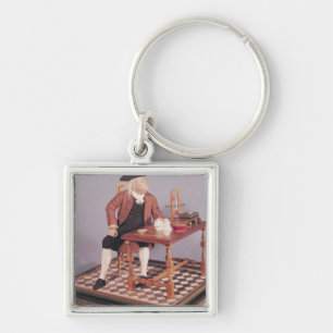 Chaveiro Modelo de Benjamin Franklin em sua mesa