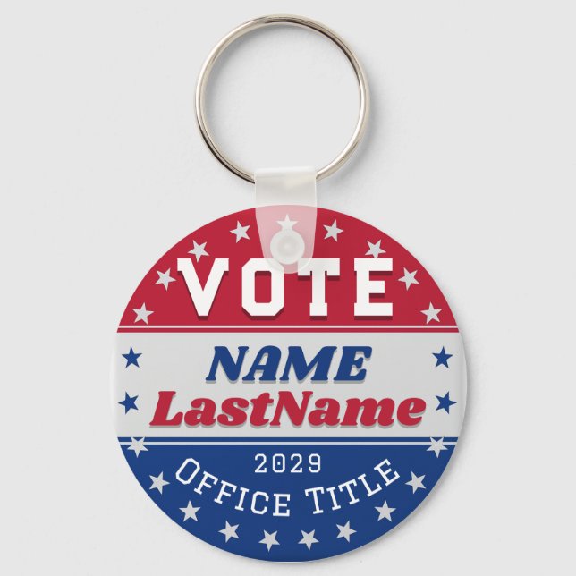 Chaveiro Modelo de Campanha Personalizada para Eleições (Frente)