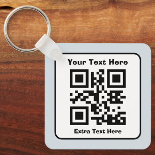 Chaveiro Modelo de Código QR Escaneável c/ Texto Editável