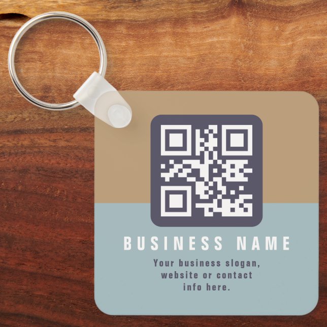 Chaveiro Modelo de código QR moderno editável | Cores sem s (Frente)