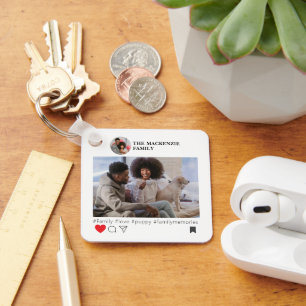 Chaveiro Modelo de Foto e Texto Novidade da Mídia Social