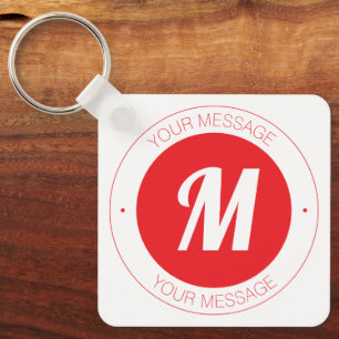 Chaveiro Modelo de monograma personalizável e texto circula