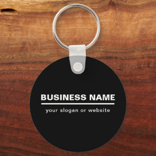 Chaveiro Modelo de Nome de Negócios Moderno e Ousado P&B