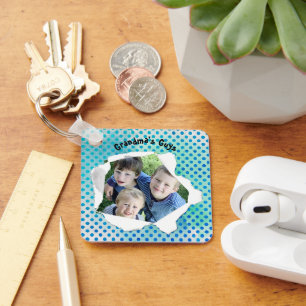 Chaveiro Modelo de Pontos Azuis de Fotografia do Buraco de