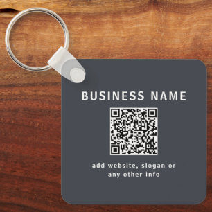 Chaveiro Modelo Simples para o seu código QR   Cinza Escuro