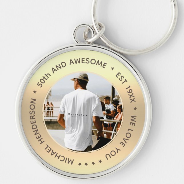 Chaveiro MODERN 40º 50º Aniversário 60º NOME DE Aniversário (Frente)