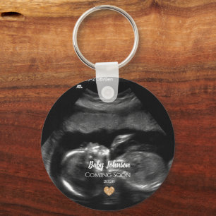 Chaveiro Modern Baby Breing Announing Sonagram