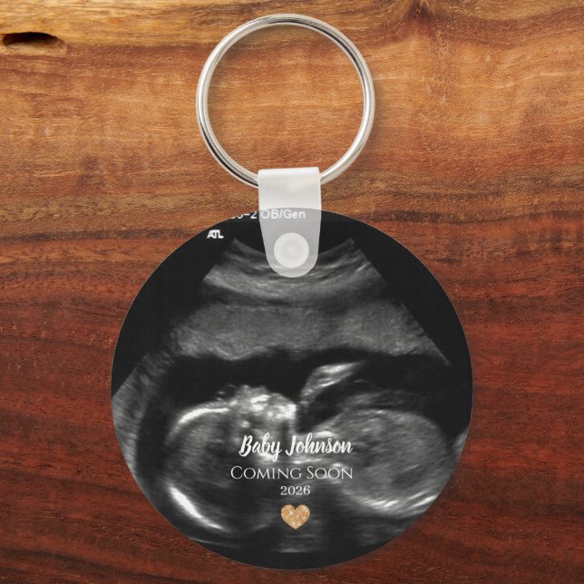 Chaveiro Modern Baby Breing Announing Sonagram (Verso)