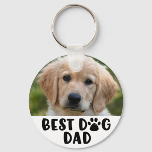 Chaveiro Modern BEST DOG DAD Paw Print Photo