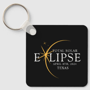 Chaveiro Modern Black & Dourado 2024 Texas Total Eclipse So
