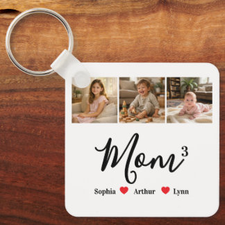 Chaveiro Modern Minimalist Mom Custom Photo & Name Keepsake