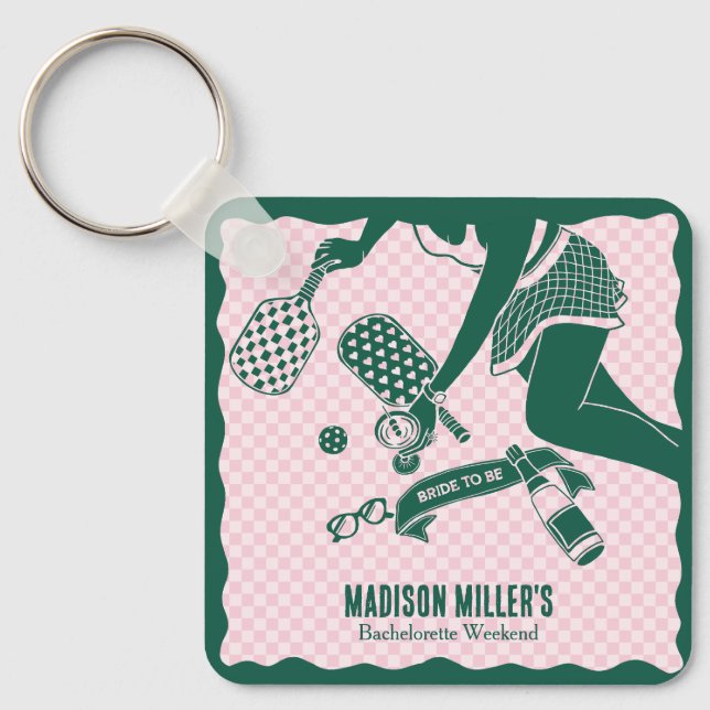 Chaveiro Modern Pickleball & Prosecco Bachelorette Weekend (Frente)