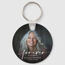 Chaveiro Modern Script Photo Memorial Forever in our Hearts