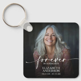 Chaveiro Modern Script Photo Memorial Forever in our Hearts