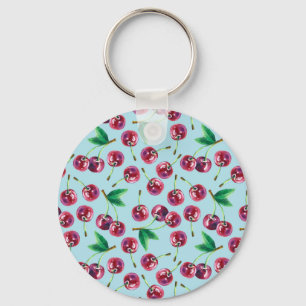 Chaveiro Modern Watercolor Cherries: Juicy Berry Patterno