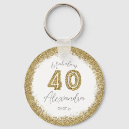 Chaveiro Moderno 40 e Dourado Gitter fabuloso personalizado