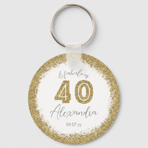 Chaveiro Moderno 40 e Dourado Gitter fabuloso personalizado