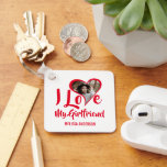 Chaveiro Moderno Adoro Minha Namorada | Foto cardíaca<br><div class="desc">Surpreendam a vossa namorado com esta bonitinha que adoro a minha namorada de palmadas de natal, aniversário ou aniversário. O chaveiro pode ser personalizado para sua esposa, namorado, marido, melhor amigo, irmã, irmão, filha, mãe, tia, tio, avó, avô e muito mais! As cores de fundo podem ser alteradas clicando no...</div>