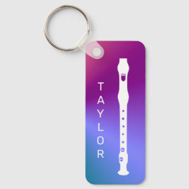 Chaveiro Moderno Colorido Flute Mínimo Flutista Personaliza
