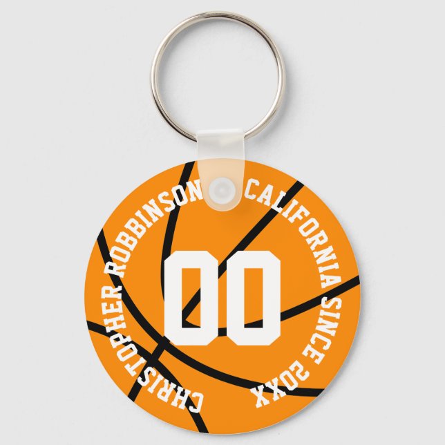 Chaveiro Moderno de Basquete Personalizado (Frente)