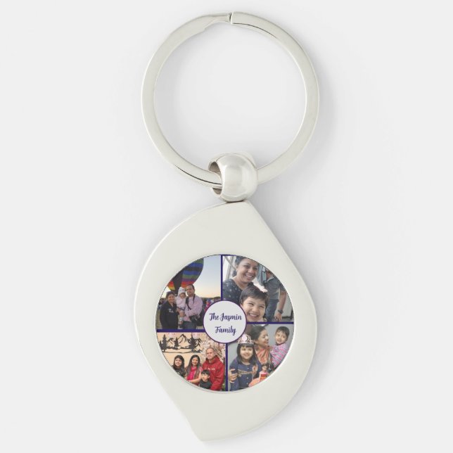 Chaveiro Moderno elegante multi foto família elegante estil (Frente)