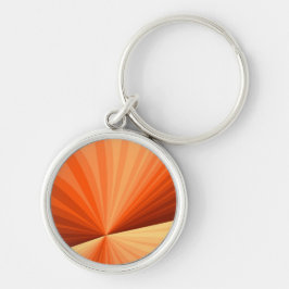 Chaveiro Moderno Gráfico Fractal Abstrato Laranja Vermelho