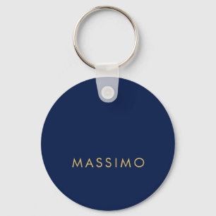 Chaveiro Moderno Minimalista Azul Ouro Profissional Tendênc