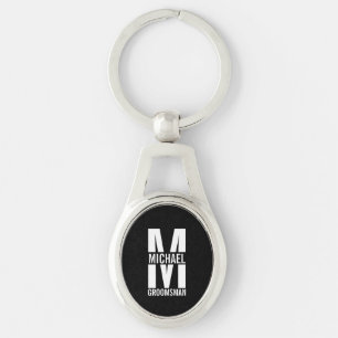 Chaveiro Moderno Monograma e Nome Personalizados para Padri