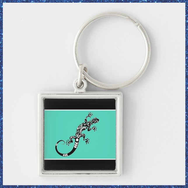 Chaveiro Moderno Sudoeste de Gecko Mar Verde e Negro (Criador carregado)