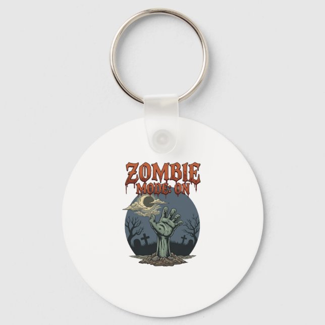 Chaveiro Modo Zumbi Halloween Mão Lua Cemitério_1 (Frente)