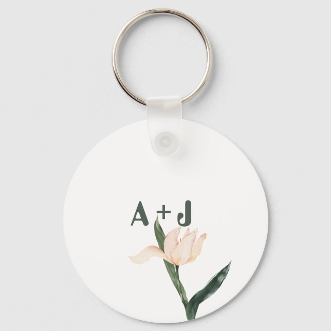 Chaveiro Modren blush pink floral (Frente)