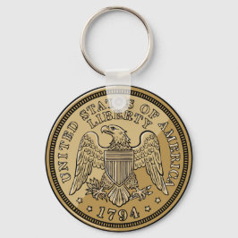 Chaveiro Moeda de Águia da Liberdade dos Estados Unidos Art