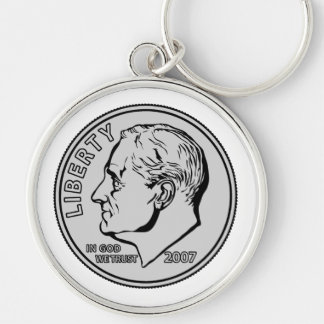 Chaveiro Moeda de dez centavos dos E.U. dez centavos