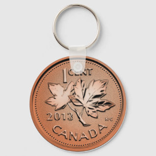 Chaveiro Moeda de um centavo de 2013 canadenses