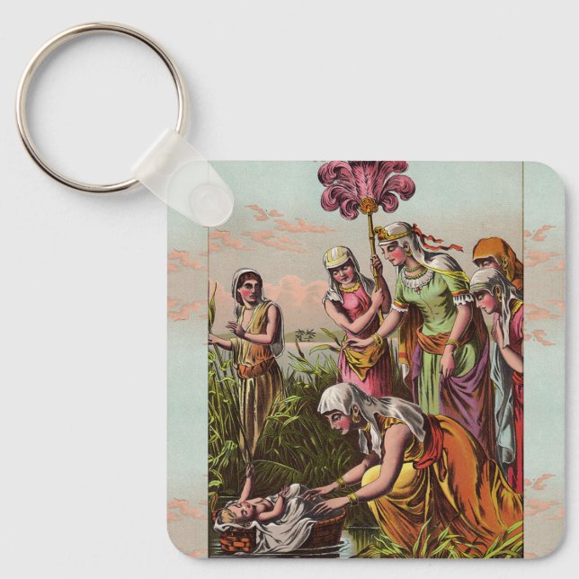 Chaveiro Moisés De Bebê Em Uma Cesta (Frente)