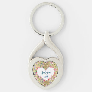 Chaveiro Moldura de Coração Floral Elegante: para Todas as