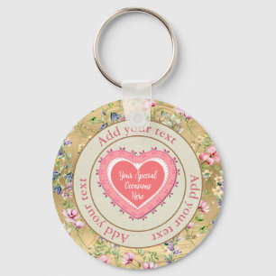Chaveiro Moldura de Coração Floral Elegante: para Todas as