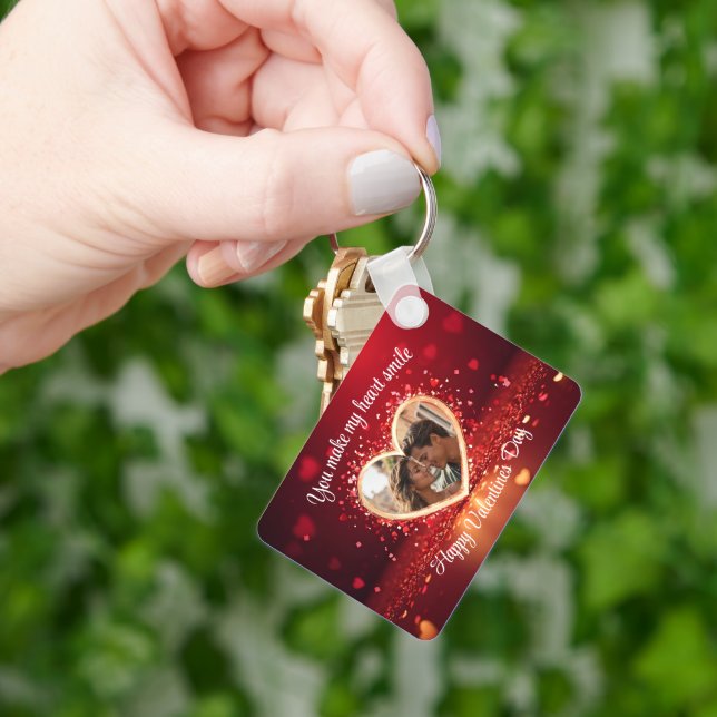 Chaveiro Moldura de Foto de Coração Personalizada (Mão)