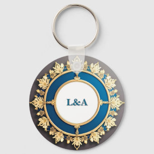 Chaveiro Moldura Decorativa Circular Dourada Ornamentada