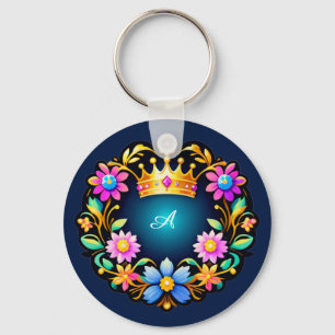 Chaveiro Moldura Floral Coroa Real