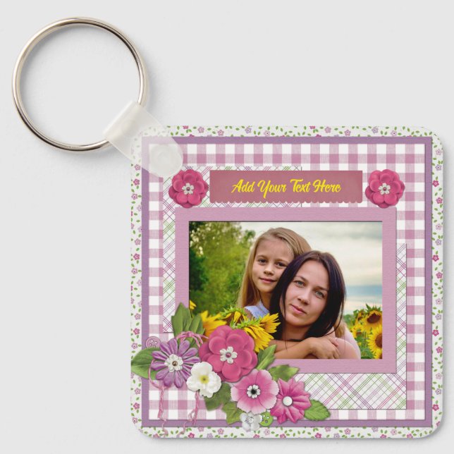 Chaveiro Moldura Personalizada com Texto Customizado (Frente)