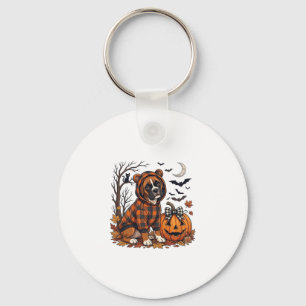 Chaveiro Moletom Xadrez de Cachorro Boxer de Halloween Abób