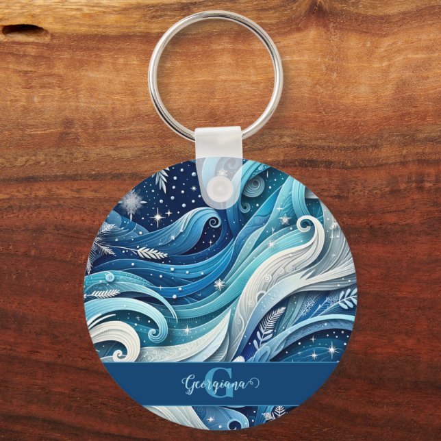 Chaveiro Molhos de inverno, Azuis e Congelados, personaliza (Frente)
