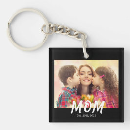 Chaveiro Mom Established Elegant Bold Font Black Photo